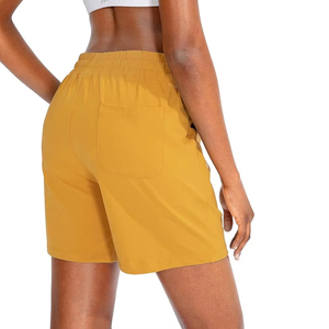 Shorts Deportivos Transpirables con Logotipo Personalizado, Cierre con Cordón, Material Spandex/Poliéster, Cintura Alta, Shorts Casuales para Mujer - Rápido - Product Image 6