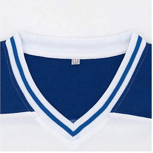 เสื้อฮอกกี้น้ำแข็งโพลีเอสเตอร์ระบายอากาศได้ดี พิมพ์ลายแบบซับลิเมชั่นตามสั่ง ป้องกันแบคทีเรีย ชุดกีฬาทีมชายหญิง - Product Image 6