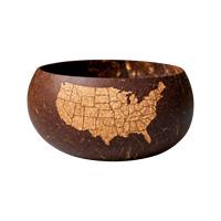 Bol en Coque de Noix de Coco Polie Fait Main Écologique de Haute Qualité, Décoration Artistique Gravée, Compatible Congélateur, Style Américain, Cadeau Unique 4ème