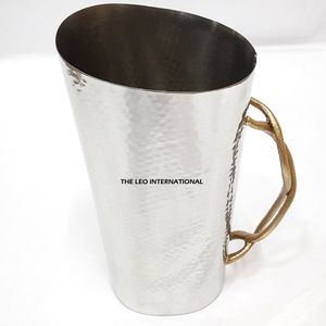Carafe à eau en acier inoxydable et laiton martelé avec logo personnalisé, accessoires et décorations pour boissons, pot pour offrir en cadeau - Product Image 4