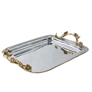 Plated Metal Tray <b>Decorative</b> Serving Platter for Hotel Restaurant Wedding Catering Tableware Bulk Manufacturer Supplier India - Product Image 4