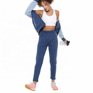 Ensemble de survêtement bleu trois tons pour femme, sweat-shirt à capuche zippé et pantalon de jogging slim, tenue de sport athlétique - Product Image 5
