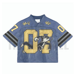 เสื้อยืดโอเวอร์ไซส์ทรงบ็อกซี่ คอกลม ผ้าตาข่าย สไตล์สตรีทแวร์ ขายส่ง เหมาะสำหรับใส่เล่นฟุตบอล - Product Image 3