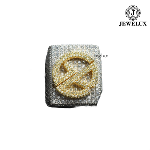 Meilleur prix Jewelux Bague de cocktail unisexe en argent 925 plaqué rhodium de luxe avec sertissage en diamant style Hiphop d'Inde - Product Image 4