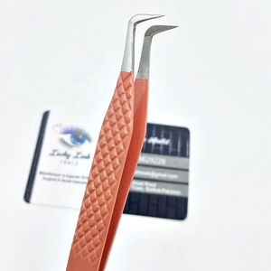 แหนบปลายขนตาสแตนเลสสตีลจากญี่ปุ่นตัวหนีบต่อขนตา90องศาไฟเบอร์สีใหม่สวยผอม - Product Image 2