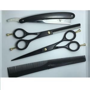 Kit de ciseaux de coiffure professionnels en acier inoxydable de 6 pouces, outils de beauté capillaire domestiques, peigne, ciseaux à effiler, ensemble de ciseaux de barbier - Product Image 5