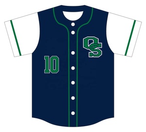 Uniformes de baseball à séchage rapide avec impression par sublimation du nom et des numéros de l'équipe, pour hommes, vert marine, respirant, en polyester, manches courtes - Product Image 2