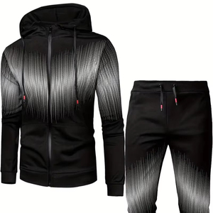 Conjunto Deportivo Casual para Hombre, Corte Ajustado, Color Sólido, Cuello Redondo, Suave, Resistente e Impermeable, Nueva Llegada - Product Image 1