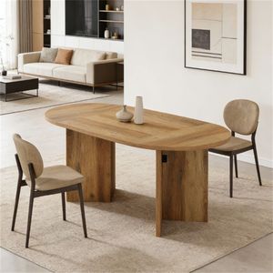 Mesa de Comedor Ovalada para Sala de Estar y Cocina, Mesa de Centro para Café, Mueble Multiusos - Product Image 3