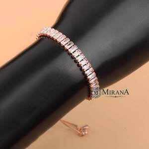 14K Gold Plated Copper Alloy Sleek Hanging Charm Bracelet - Product Image 4