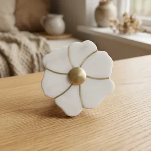 Modern Design Flower <b>Marble</b> <b>Coasters</b> Set Premium Natural Stone Waterproof Heat Resistant <b>Coasters</b> for Coffee Mugs and Glasses - Product Image 2