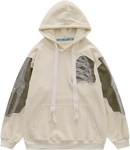 Oversized Hoodie Men's Casual Autumn Cotton French Terry Drop Shoulder Design Cut Out Style Regular Length - Product Image 1