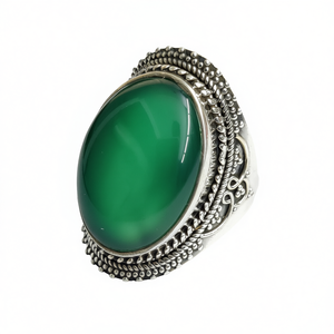 Bague fine en onyx vert 11,3 grammes - Product Image 2