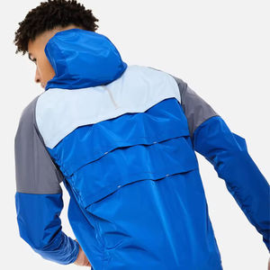 Ensemble de survêtement deux pièces pour homme, coupe-vent color block en polyester, veste et pantalon de sport, personnalisable avec logo, décontracté - Product Image 3