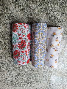 Tela de algodón india estampada a mano con motivos Mughal Butta, 42 pulgadas de ancho, para vestidos de niños y mujeres, y regalo de costura para ella. - Product Image 6