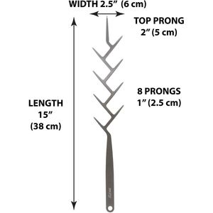 ZIG ZAG Set of 4 Brushed Stainless Steel <b>Skewers</b> 15 Kabob Brochettes for Reusable Flat Branch Style for Barbecue Oven - Product Image 3