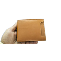 Dompet Saku Ramping Kulit Sapi Asli Fashion Pria Pola Bintang Terbuka Pendek Tahan Air Penyerap Keringat Bordir Huruf 4