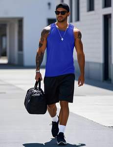 Camiseta sin mangas para hombre, vibrante, de tacto suave, con ventilación, tejido transpirable, ligera, caída fluida, sensación fresca, comodidad diaria, línea moderna, costuras duraderas - Product Image 4