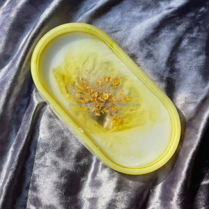 Multi Color Available Resin Marble Bathroom <b>Vanity</b> <b>Tray</b> Perfume Jewelry Dresser Oval Serving <b>Trays</b> for Home Decor Polished - Product Image 1