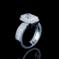Bague de luxe en or massif 14 carats avec diamant de laboratoire taille radiant 1 carat, brillante, clarté IF SI2, fournisseur de bijoux B2B en gros