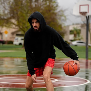 กางเกงขาสั้นออกกำลังกายลายพรางสำหรับผู้ชาย แบบซับลิเมชั่น สกรีนโลโก้ได้ ผ้าฝ้ายเนื้อหนา กางเกงวิ่งรัดเชือก ชุดกีฬาฟิตเนส รับผลิตแบบ OEM - Product Image 6