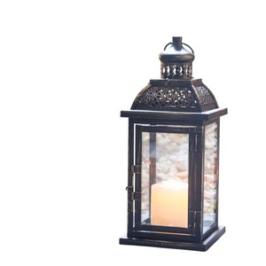 High Vintage Style Metal Candle <b>Lanterns</b> Decorative Iron And Tempered Glass Hanging <b>Lanterns</b> For Indoor Outdoor Home Decor - Product Image 6