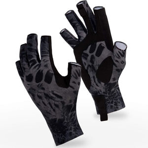 High Quality <b>Mens</b> & Women <b>Fingerless</b> Fly Fishing <b>Gloves</b> – Lightweight Stretch Polyester UPF 50+ Sun Protection Custom Colours - Product Image 1