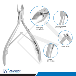 Cortauñas Profesional Accuram para Cutículas, Forma de Luna, Acero Inoxidable, Precisión, para Manicura y Pedicura - Product Image 2