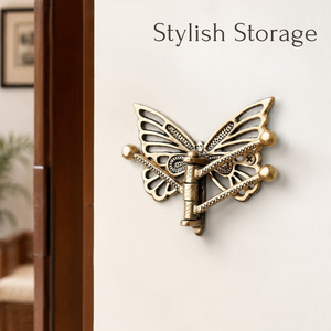 Handcrafted Brass Butterfly Wall Hook Cloth Hanger Decorative Key Holder for Bedroom Bathroom Entryway Decor Home Organizer Rack - Product Image 4