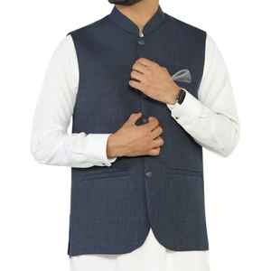 Elegante conjunto de chaleco de boda gris personalizado con pañuelo y corbata para hombre - Product Image 1