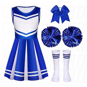 Disfraz de Animadora para Niñas Pequeñas, Uniforme de Animadora con Pompones, Atuendo Deportivo con Espíritu Escolar - Product Image 1