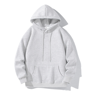 Sweat à capuche personnalisé en molleton uni gris chiné épais pour homme, coupe décontractée, vente en gros, vêtements streetwear B2B USA UE UK - Product Image 5
