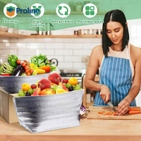 Sac isotherme chaud et froid 24 heures, imperméable, recyclable, en mousse EPE, pour l'expédition et le stockage des aliments, avec fermeture à glissière