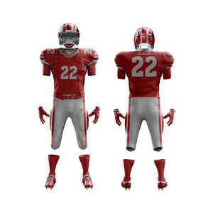 American Football Uniform White Jersey With Black Number 24 Red <b>Padded</b> Pants Men Adult All Seasons Mesh Material - Product Image 6