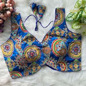 Party Wear Position Work Soft Crepe Silk Fully Stitched Ready To Wear <b>Readymade</b> <b>Blouse</b> - Product Image 3