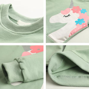 เสื้อสเวตเชิ้ตสีพื้นพิมพ์ลายแขนยาวสำหรับเด็กผู้หญิง เสื้อผ้าเด็กขายส่ง เสื้อสเวตเชิ้ตเด็ก - Product Image 6