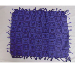 Super Quality 100% Cotton Handloom Knitted Arab Keffiyeh Shemagh <b>Scarf</b> with Skull Pattern Embroidered <b>Chiffon</b> Shawl Style - Product Image 2