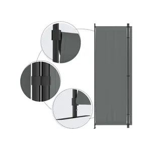 Muro divisorio portatile pieghevole a 4 pannelli da 88 pollici con schermo indipendente per la Privacy per la decorazione del dormitorio della camera da letto dell'home Office in grigio - Product Image 6