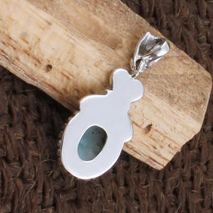 จี้ลาริมาร์ธรรมชาติจากโดมินิกัน เงินแท้ 925 รูปทรงหยดน้ำ ประดับอัญมณีเกรด AAA เครื่องประดับคุณภาพสำหรับผู้หญิง - Product Image 5