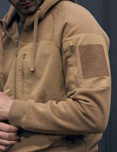 Nouvelle Arrivée – Sweat à Capuche Thermique Zippé en Polaire pour Homme, Manches Longues, Mélange Coton, Respirant, Tactique, pour l'Extérieur - Product Image 4