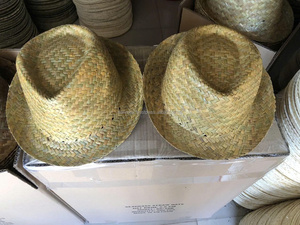 Trilby Straw <b>Hat</b> Seagrass Woven With Inner <b>Band</b> Wholesale for Advertising Gift Importer Wholesale Directly from Vietnam Factor - Product Image 3