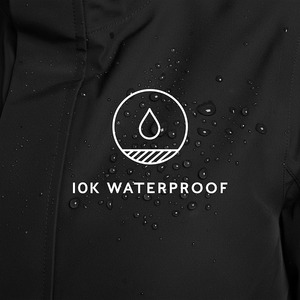 Veste de pluie imperméable à capuche noire mi-longue pour femme avec poches, manteau d'extérieur pour femme - Product Image 4