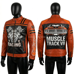 Chaqueta de Cuero Ligera y Transpirable para Motociclismo, Diseño Perforado, Personalizada, para Verano, Protección Deportiva para Hombres - Product Image 6