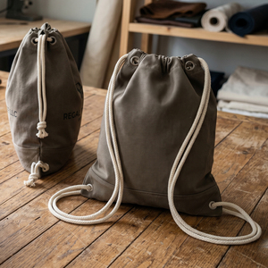 Regal Three Llc <b>Drawstring</b> <b>Backpack</b> Unisex Canvas Daily Use Durable Rope Handle Bag Letter Pattern Blue Gold <b>Drawstring</b> Bags - Product Image 6