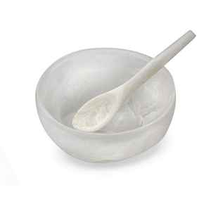 Bol de service minimaliste en résine polie fait main, écologique et luxueux, avec ensemble de cuillères, pour la décoration intérieure - Product Image 2