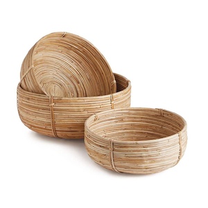 Cesta de Almacenamiento Tejida a Mano de Bambú y Ratán, Estilo Rústico, Personalizable, Ecológica, Organizador para Cocina y Lavandería, Venta Caliente - Product Image 3