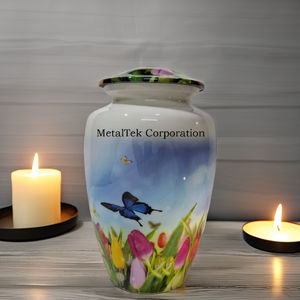 Unique New Design Metal Cremation Urns <b>Memorial</b> Ashes Burial Jars Butterflies Funeral Keepsake Jars for Male Female Pet Ashes - Product Image 6