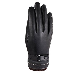 Leather <b>Gloves</b> Wrist Length Thermal Unlined Plain Style for Outdoor Winter Use - Product Image 2