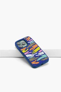 Étui de téléphone protecteur fait main avec broderie sur le thème des anges, orné de perles de verre roses et d'un motif d'ailes, pour femmes - Product Image 4