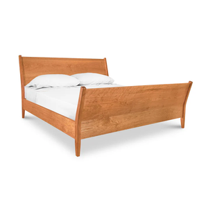 Elegant Curved Wooden Double <b>Bed</b> <b>Frame</b> | Mid-Century Angled Headboard Solid Wood <b>Bed</b> India - Product Image 3